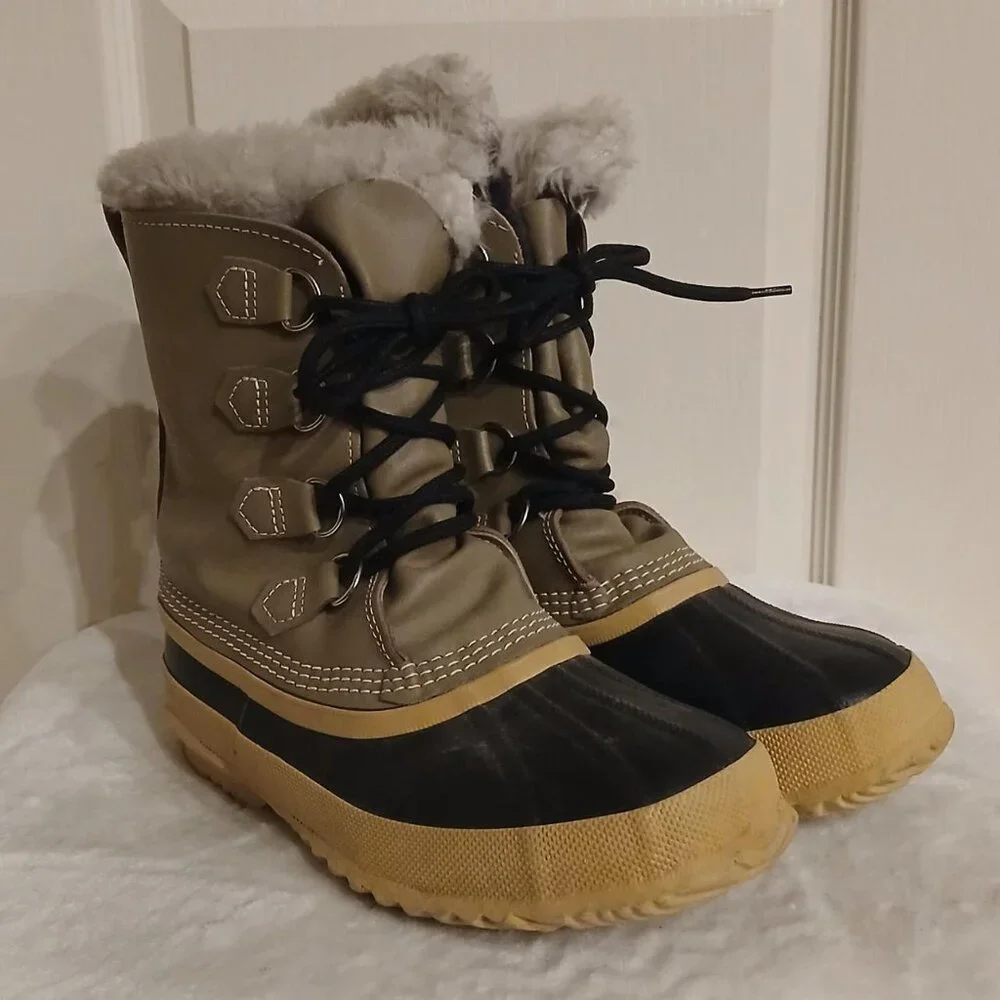 Vintage Manitou Sorel wool insulated insert snow boots Men's Sz 9